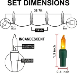 2x150 LED Multicolor Christmas Green Wire String Lights 38.7ft -Christmas Decoration Shop 77.4 FT 300 Count Christmas Multicolor Green Wire String Lights 4 result 600x574 1