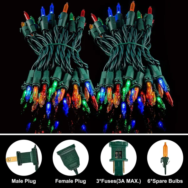 3x100 LED Multicolor Led Christmas Green Wire String Lights 26.25ft 6 3x100 LED Multicolor Led Christmas Green Wire String Lights 26.25ft - Image 4