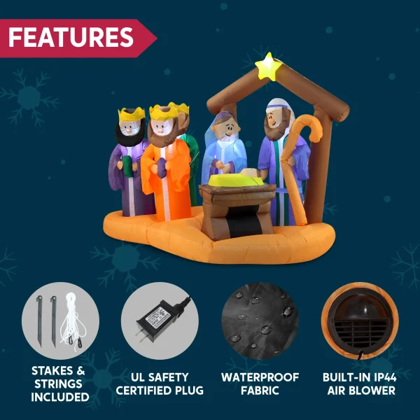 7ft Christmas Inflatable Nativity Scene Decoration 8 7ft Christmas Inflatable Nativity Scene Decoration - Image 6