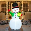 7ft LED Blow Up Snowman With Present Gift -Christmas Decoration Shop 7ft LED Blow Up Snowman With Present Gift 1 600x600 1
