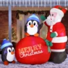 7ft Large Penguins With Santa Inflatable -Christmas Decoration Shop 7ft Large Penguins with Santa Inflatable 6 600x600 1