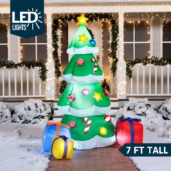 7ft Tall LED Inflatable Christmas Tree With 3 Wrapped Gifts -Christmas Decoration Shop 7ft Tall LED inflatable Christmas Tree with 3 Wrapped Gifts 1 2 600x600 1