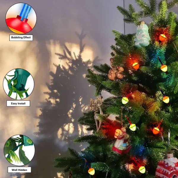 9 LED Multicolor Christmas Bubble String Lights 8.8ft 5 9 LED Multicolor Christmas Bubble String Lights 8.8ft - Image 3
