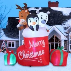 6ft Tall LED Inflatable Christmas Stocking