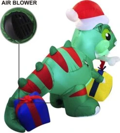 6ft LED Christmas Dinosaur Inflatable With A Gift -Christmas Decoration Shop 81UVzDqb5oL. AC SL1500 600x665 1