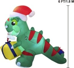 6ft LED Christmas Dinosaur Inflatable With A Gift -Christmas Decoration Shop 81lXA8rD9rL. AC SL1500 Copy 600x548 1
