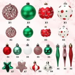 76pcs Red And Green Christmas Ornaments 10 76pcs Red And Green Christmas Ornaments -Christmas Decoration Shop 82Pcs Red amp Green Christmas Ornaments Assorted Style 3 result 600x600 1