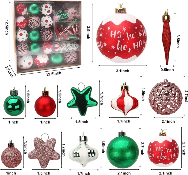 76pcs Red And Green Christmas Ornaments 6 76pcs Red And Green Christmas Ornaments - Image 4