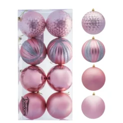 8Pcs Rose Gold Christmas Ornaments 3.94in