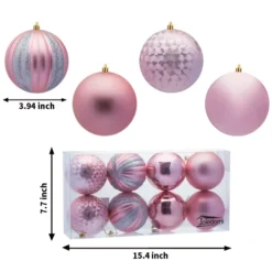 8Pcs Rose Gold Christmas Ornaments 3.94in -Christmas Decoration Shop 8Pcs Rose Gold Christmas Ornaments 3 5 600x600 1