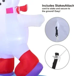 8ft Inflatable LED High Five Snowman Ice Skating -Christmas Decoration Shop 8ft Inflatable LED High Five Snowman Ice Skating 2 600x609 1