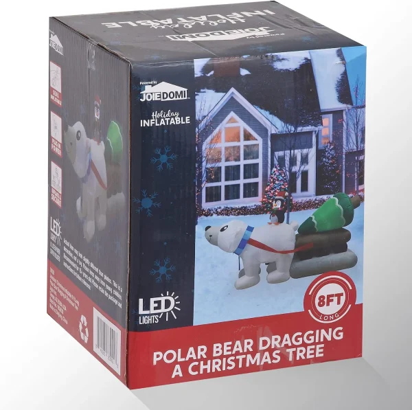 8ft Long LED Polar Bear Inflatable Decoration 7 8ft Long LED Polar Bear Inflatable Decoration - Image 5