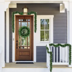 100 Warm White Lights Prelit Christmas Garland 9ft 11 100 Warm White Lights Prelit Christmas Garland 9ft -Christmas Decoration Shop 9 Foot Prelit Christmas Garland with Lights Red Berries 4 result 600x600 1