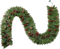 9ft Prelit Garland With 50 Warm White String Lights -Christmas Decoration Shop 9 Ft Garland Prelit with 50 Warm White String Lights 3 result 600x498 1