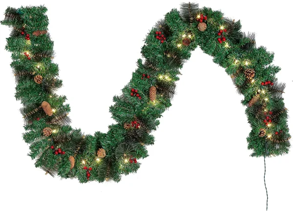 50 Lights Christmas Garland Prelit 9ft 4 50 Lights Christmas Garland Prelit 9ft - Image 2