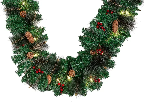 50 Lights Christmas Garland Prelit 9ft 5 50 Lights Christmas Garland Prelit 9ft - Image 3