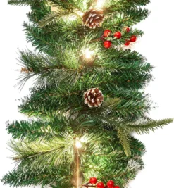 9ft Snow Flocked Prelit Christmas Garland With 50 Lights 11 9ft Snow Flocked Prelit Christmas Garland With 50 Lights -Christmas Decoration Shop 9 ft Snow Flocked Artificial Garland with 50 Lights amp Decorations 4 result 600x649 1