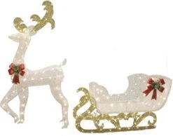 3D Fabric LED Lighted Reindeer With Sleigh Decorations 5ft 11 3D Fabric LED Lighted Reindeer With Sleigh Decorations 5ft -Christmas Decoration Shop 911gvOjf2sL. AC SL1500 600x471 1
