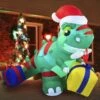 6ft LED Christmas Dinosaur Inflatable With A Gift -Christmas Decoration Shop 91QACNRqHkL. AC SL1500 600x600 1