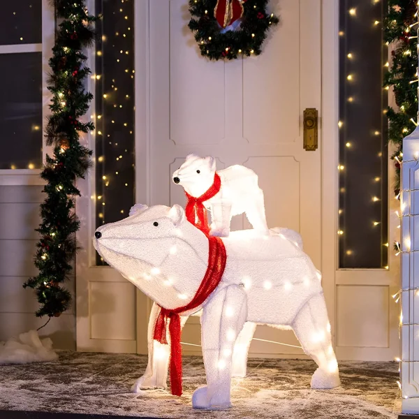2pcs LED Christmas Polar Bear Plush Yard Lights 4 2pcs LED Christmas Polar Bear Plush Yard Lights - Image 2