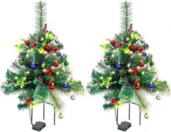 2pcs Christmas Tree Pathway Lights Set 24.5in