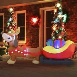 8ft Long Puppy Christmas Inflatable