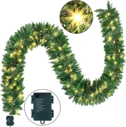 Christmas Garland Pre Lit 9ft -Christmas Decoration Shop 9ft Christmas Garland Prelit 4 result 600x603 1