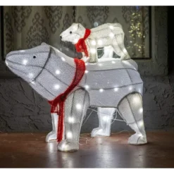 2pcs LED Christmas Polar Bear Plush Yard Lights