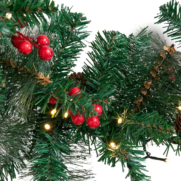 50 Lights Artificial Pre Lit Christmas Garlands 9ft 8 50 Lights Artificial Pre Lit Christmas Garlands 9ft - Image 6
