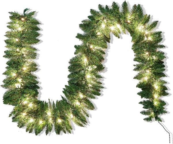 Pre Lit Christmas Garland 9ft 4 Pre Lit Christmas Garland 9ft - Image 2