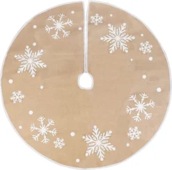 White Snowflake Christmas Tree Skirt 48in -Christmas Decoration Shop Burlap Christmas Tree Skirt Snowflake 48in 4 result 600x592 1