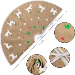 Reindeer Christmas Tree Skirt 36in -Christmas Decoration Shop Burlap Reindeer Tree Skirt 36in 5 600x599 1
