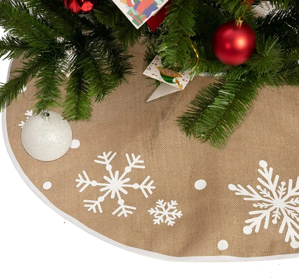 Snowflakes Christmas Tree Skirt Decoration 36in 3 Snowflakes Christmas Tree Skirt Decoration 36in