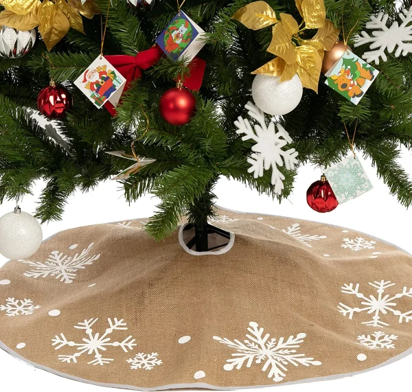 Snowflakes Christmas Tree Skirt Decoration 36in 4 Snowflakes Christmas Tree Skirt Decoration 36in - Image 2