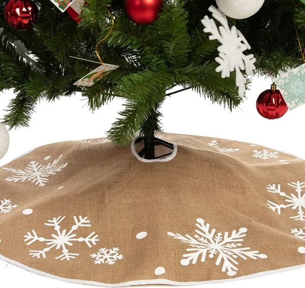 Snowflakes Christmas Tree Skirt Decoration 36in 5 Snowflakes Christmas Tree Skirt Decoration 36in - Image 3