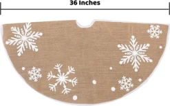 Snowflakes Christmas Tree Skirt Decoration 36in 12 Snowflakes Christmas Tree Skirt Decoration 36in -Christmas Decoration Shop Burlap Snowflake Christmas Tree Skirt 36in 6 result 600x373 1