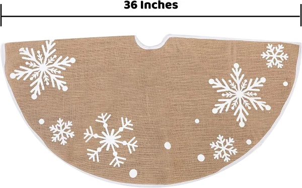 Snowflakes Christmas Tree Skirt Decoration 36in 7 Snowflakes Christmas Tree Skirt Decoration 36in - Image 5