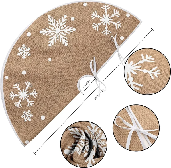 Snowflakes Christmas Tree Skirt Decoration 36in 8 Snowflakes Christmas Tree Skirt Decoration 36in - Image 6
