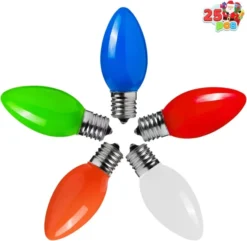 25pcs C9 Multicolor Replacement Bulbs 10 25pcs C9 Multicolor Replacement Bulbs -Christmas Decoration Shop C9 Incandescent Bulb Replacement Multicolor Bulbs 25 Packs 3 result 600x585 1