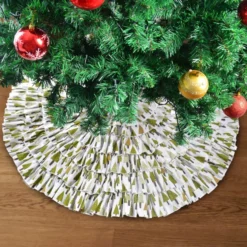 Ruffle Trim Burlap Christmas Tree Skirt 48in -Christmas Decoration Shop Christmas Burlap Ruffle Trim Tree Skirt 3 result 600x600 1