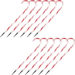 12pcs Thick Red And White Candy Cane Pathway Lights 28in -Christmas Decoration Shop Christmas Candy Cane Pathway Marker Thick Red 28in 1 600x600 1