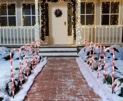 12pcs Thick Red And White Candy Cane Pathway Lights 28in -Christmas Decoration Shop Christmas Candy Cane Pathway Marker Thick Red 28in 4 600x490 1