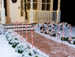 12pcs Thick Red And White Candy Cane Pathway Lights 28in -Christmas Decoration Shop Christmas Candy Cane Pathway Marker Thick Red 28in 6 600x457 1