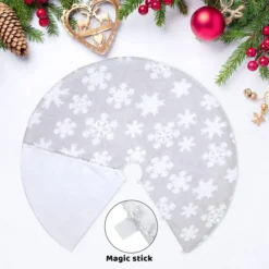 Jacquard Cashmere Faux Snow Tree Skirt 48in -Christmas Decoration Shop Christmas Jacquard Cashmere Snow Flake Tree Skirt 48in 6 result 600x600 1