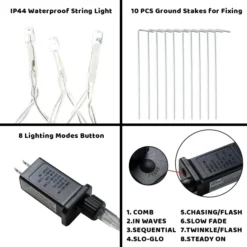 357 LED White Christmas Snowflake String Lights Outdoor 11.5ft -Christmas Decoration Shop Christmas Lights Outdoor Snowflake String Lights 5 result 600x600 1