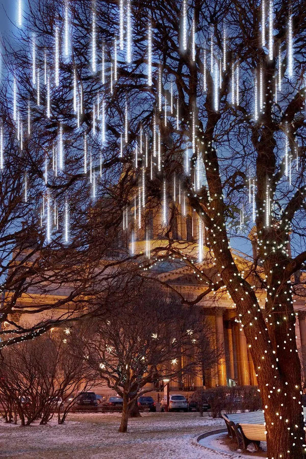 8 Tubes (12in) White Icicle String Meteor Shower Christmas Lights 8 8 Tubes (12in) White Icicle String Meteor Shower Christmas Lights - Image 6