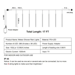 8 Tubes (12in) White Icicle String Meteor Shower Christmas Lights 10 8 Tubes (12in) White Icicle String Meteor Shower Christmas Lights -Christmas Decoration Shop Christmas Meteor Shower Icicle String Lights 6 result 600x600 1