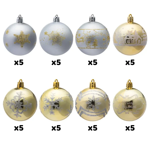 40pcs Blue And White Christmas Ornaments 2.36in 6 40pcs Blue And White Christmas Ornaments 2.36in - Image 4