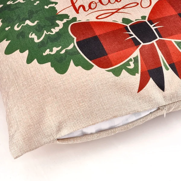 6pcs Buffalo Plaid Christmas Pillow Covers 8 6pcs Buffalo Plaid Christmas Pillow Covers - Image 6