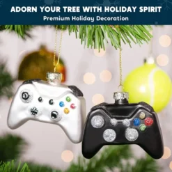 2pcs Christmas Glass Game Controller Ornament -Christmas Decoration Shop Christmas Tree Game Controller Ornament Decoration Black and White 3 result 600x600 1